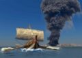 Извержение вулкана на острове Санторини